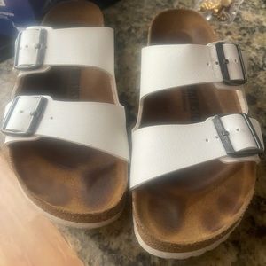 Birkenstock Womens Arizona white leather size 40 N